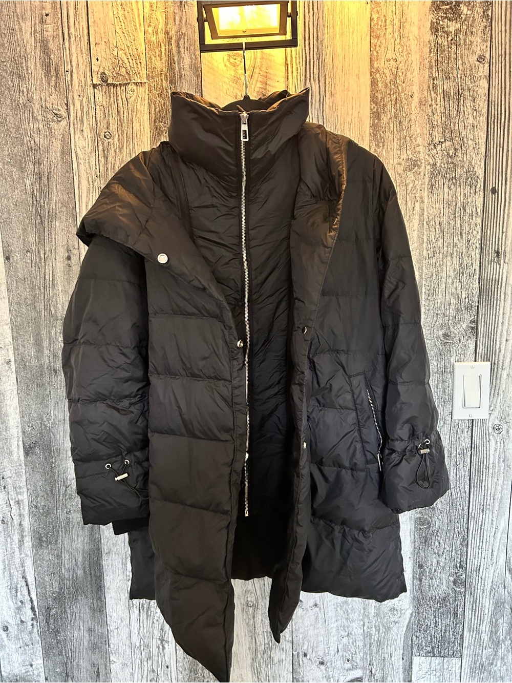 Zara Black Long Quilted Puffer Coat